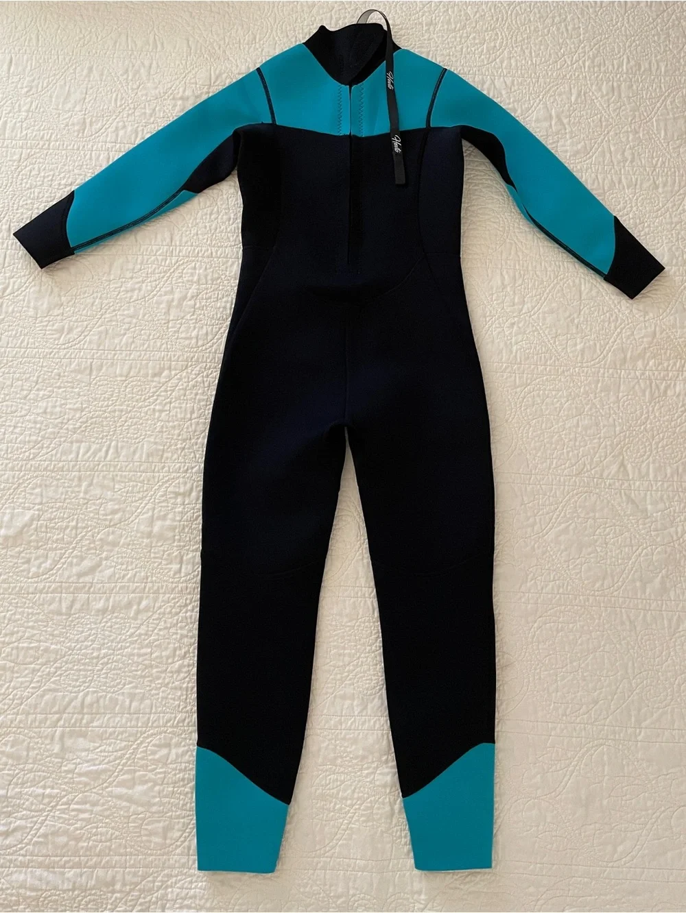 Herto Coral 1 Full Body Wetsuit Neoprene Youth Size 12 Black & Turquoise